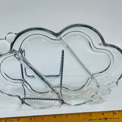 Vintage DUNCAN & MILLER "tear drop" 3 Section Divided Relish Dish 1950's 1960's