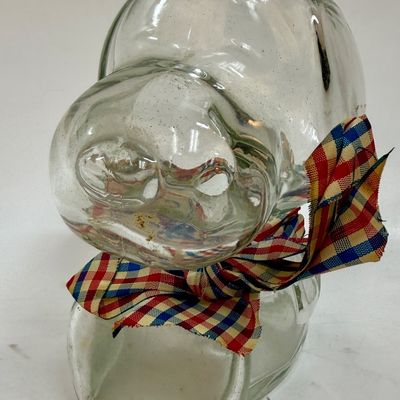 Vintage Clear Glass Snoopy Dog Character Bank