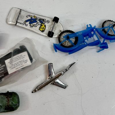Vintage Diecast Cars, Toy Airplane, Skateboard & Motorcycle Lot