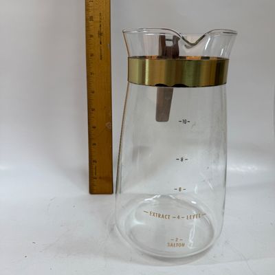Vintage Salton Glass Coffee Carafe with Wood Handle