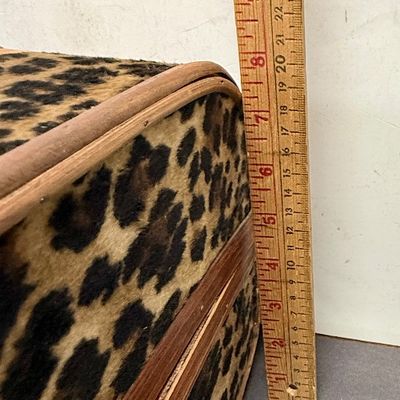 Vintage Faux Leopard Print Nesting Suitcases - Set of 3