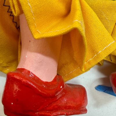 Vintage Harlequin Clown Marionette Puppet