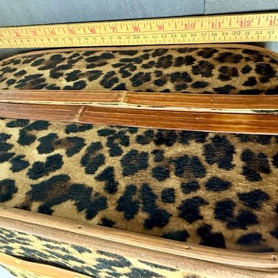 Vintage Faux Leopard Print Nesting Suitcases - Set of 3