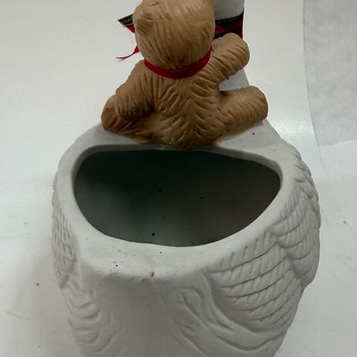 Vintage Ceramic Duck and Teddy Bear Planter