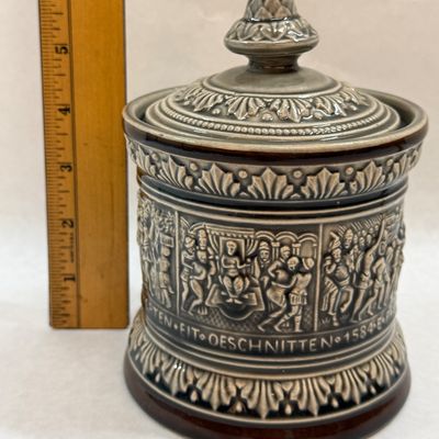 Marzi & Remy German Stoneware Lidded Jar / Humidor