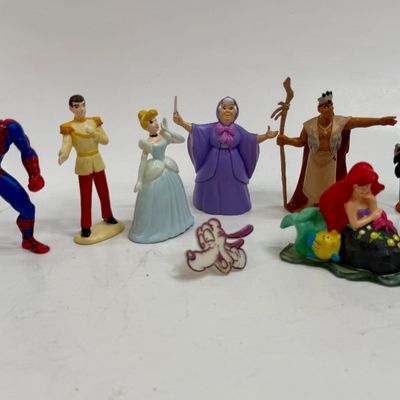 Vintage Disney and Spider-Man Toy Figures & Pluto Ring Lot