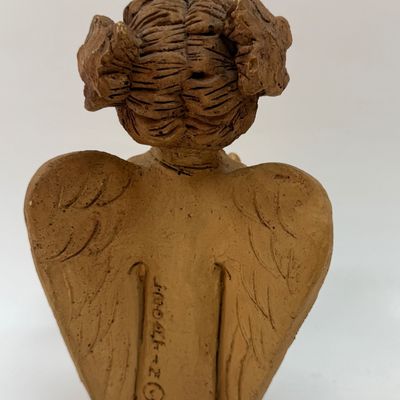 Vintage Martin Clay Art Singing Angel Figurine