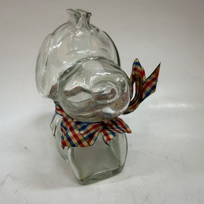Vintage Clear Glass Snoopy Dog Character Bank