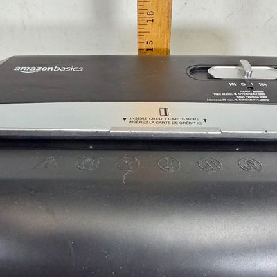 AmazonBasics 6-Sheet Paper and Credit Card Shredder