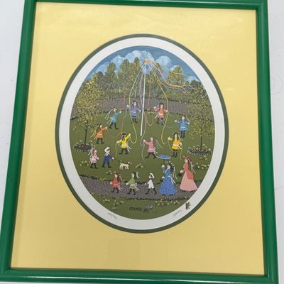 Signed & Numbered Folk Art Print 'Maypole Dance' by MRS BEE LE 208/950