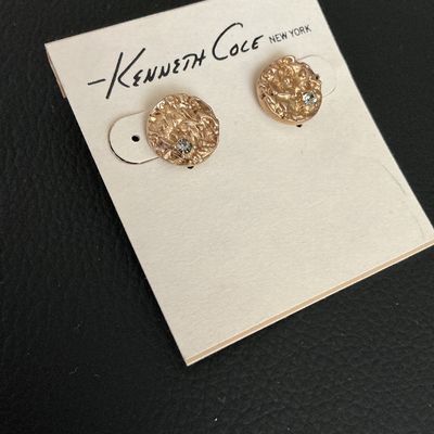 Kenneth Cole New York Textured Gold-Tone Stud Earrings