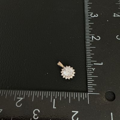 Sterling Silver Cubic Zirconia Halo Pendant