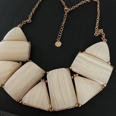 Gold-Tone and Faux Mother-of-Pearl Statement Necklace
