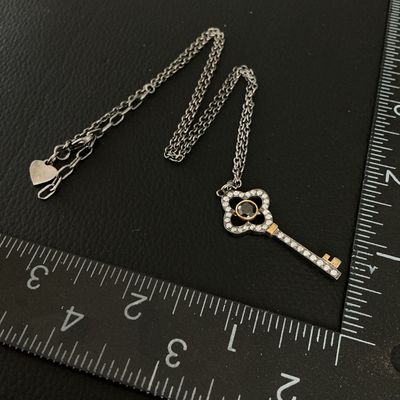 Accent Key Pendant Necklace with Stones
