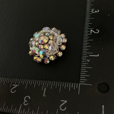 Vintage Aurora Borealis Rhinestone and Crystal Brooch