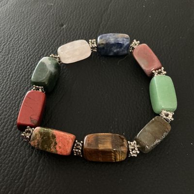 Multi-Gemstone Stretch Bead Bracelet