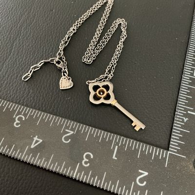 Accent Key Pendant Necklace with Stones