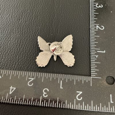Vintage Pewter Butterfly Lapel Pin