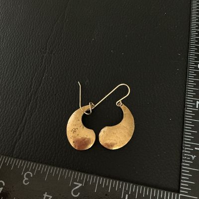 MB SF Vintage Brass Crescent Drop Earrings