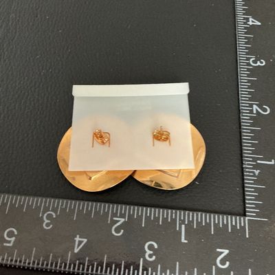 Vintage Gold Tone Geometric Stud Earrings - Made in Hong Kong