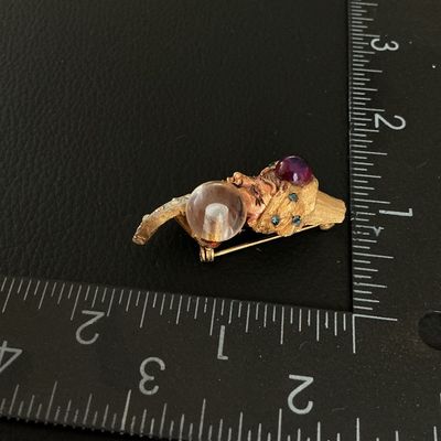 Vintage Fortune Teller Brooch with Crystal Ball