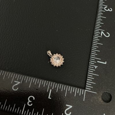 Sterling Silver Cubic Zirconia Halo Pendant
