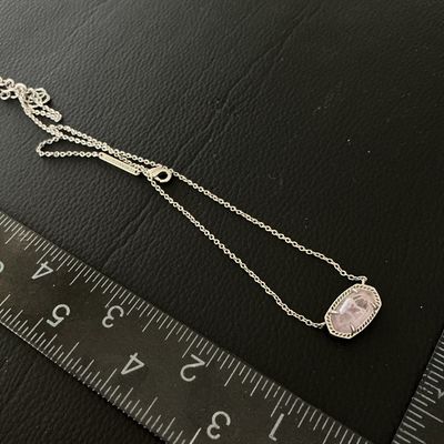 Kendra Scott Elisa Silver Pendant Necklace with Light Purple Stone