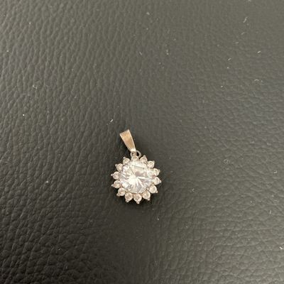 Sterling Silver Cubic Zirconia Halo Pendant