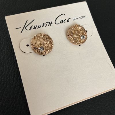Kenneth Cole New York Textured Gold-Tone Stud Earrings