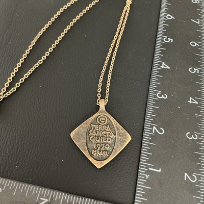 Vintage 1970 Terra Sancta Guild Enamel Cross Pendant Necklace