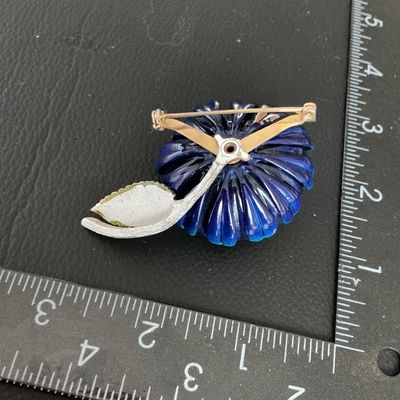 Vintage Enamel Flower Brooch Pin