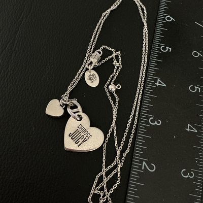 Juicy Couture Silver-Tone Heart Charm Necklace