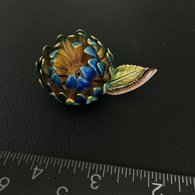 Vintage Enamel Flower Brooch Pin