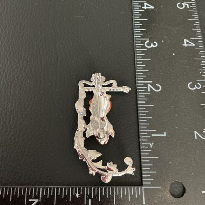 Vintage Style Enamel and Rhinestone Angel Brooch