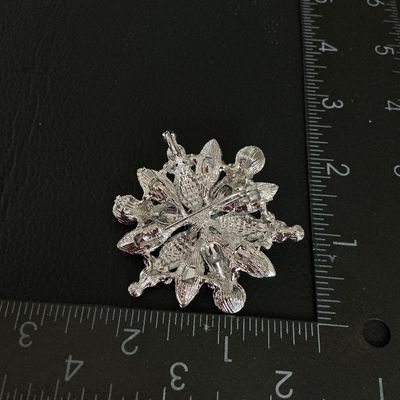 Blue Rhinestone Snowflake Brooch