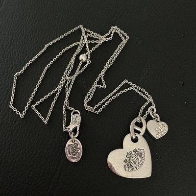 Juicy Couture Silver-Tone Heart Charm Necklace