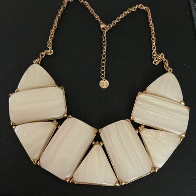 Gold-Tone and Faux Mother-of-Pearl Statement Necklace
