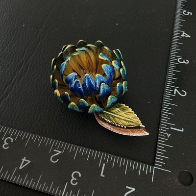 Vintage Enamel Flower Brooch Pin