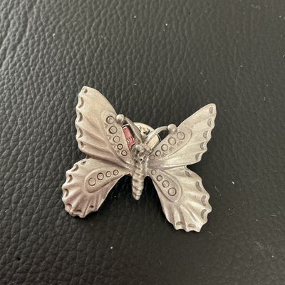 Vintage Pewter Butterfly Lapel Pin