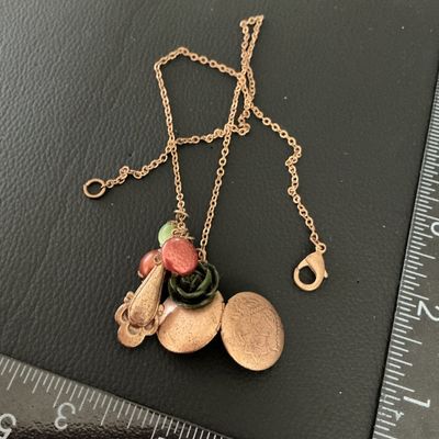 Vintage Style Charm Necklace with Locket and Beads