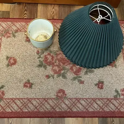 Andrea by Sadek Planter, Floral Rug & Lamp Shade