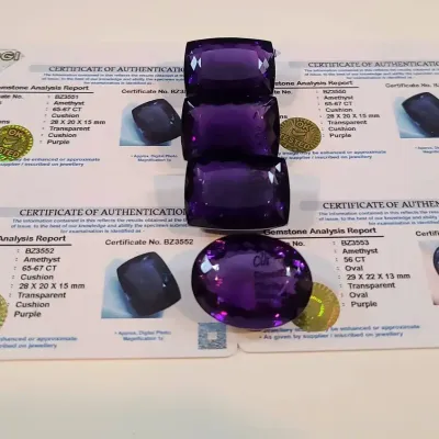 Amethyst Gemstones With Certificates 