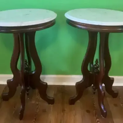 Italian Marble-Top Side Tables