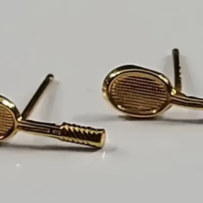 18K Tennis Racket Earrings 
