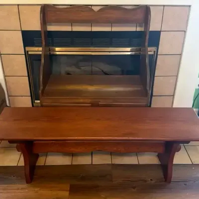 Wood Bench & Storage Stand
