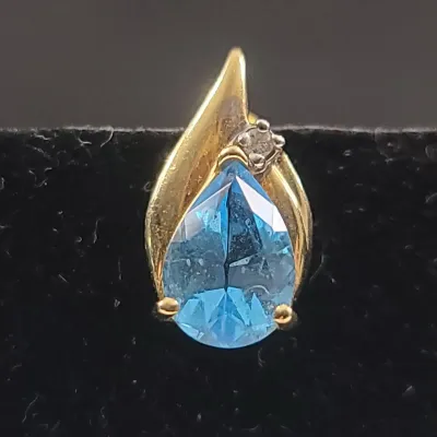 14K Gemstone & Diamond Earring