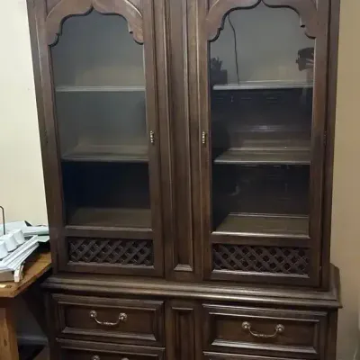 Dark Wood Display China Cabinet