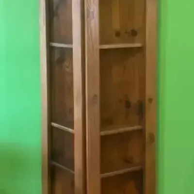 Knotty Pine Corner Display Shelf