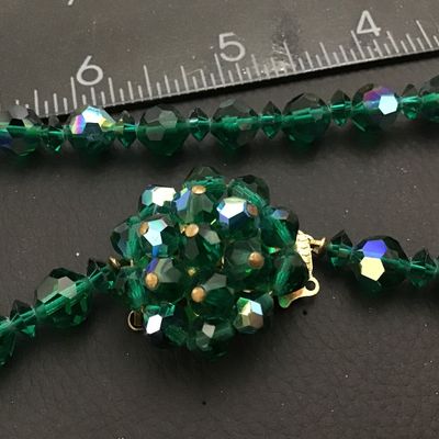 Aurora Borealis Green Vintage Necklace