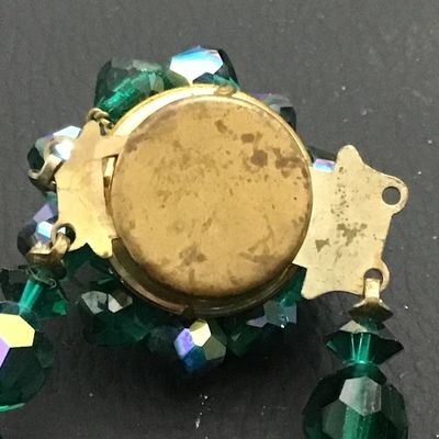 Aurora Borealis Green Vintage Necklace